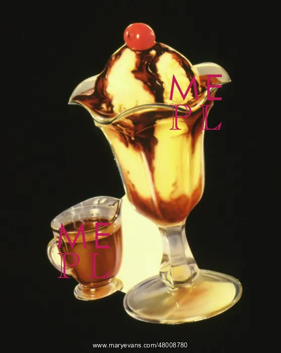 : Ice cream sundae with extra chocolate sauce : Ice cream sundae with extra chocolate sauce