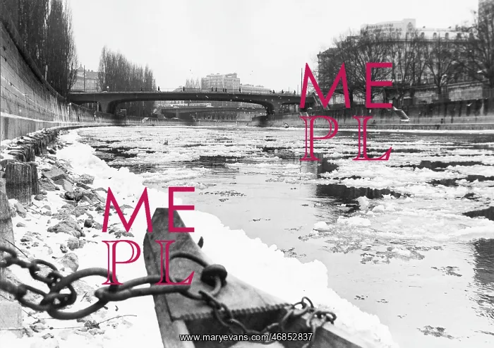 : Ice floes float on Vienna Danube Canal 1972 : Ice floes float on Vienna Danube Canal 1972