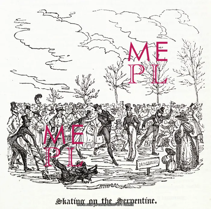 : Ice-skating on the Serpentine in Hyde Park 1825 : Ice-skating on the Serpentine in Hyde Park 1825
