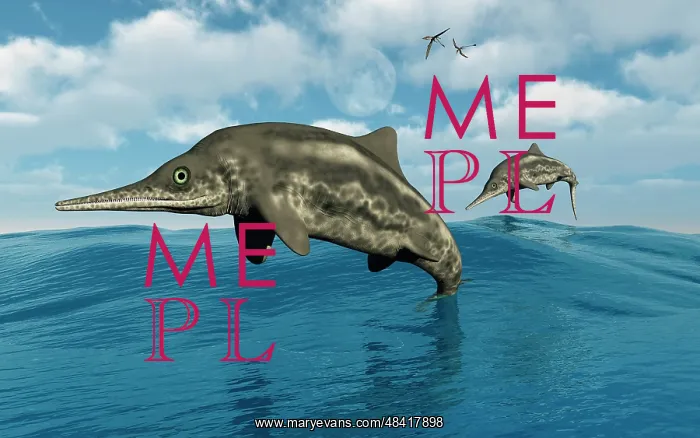 : Ichthyosaurs jumping out of the water : Ichthyosaurs jumping out of the water