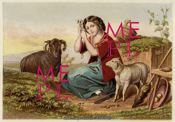 : Idealised Victorian shepherdess : Idealised Victorian shepherdess