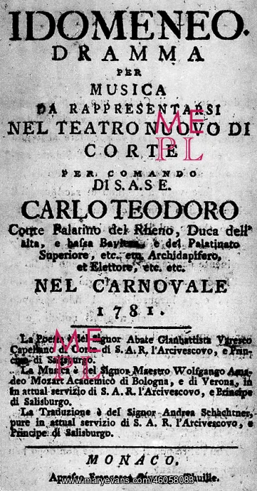 : Idomeneo title page : Idomeneo title page