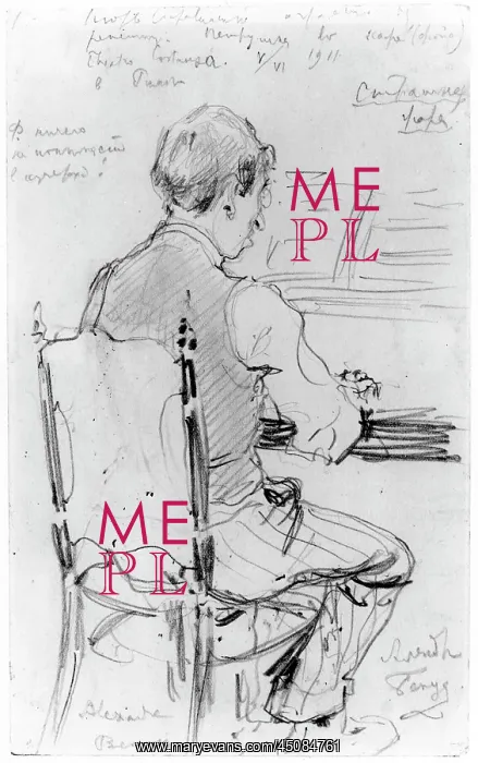 : Igor Stravinsky, sketch by Benois : Igor Stravinsky, sketch by Benois