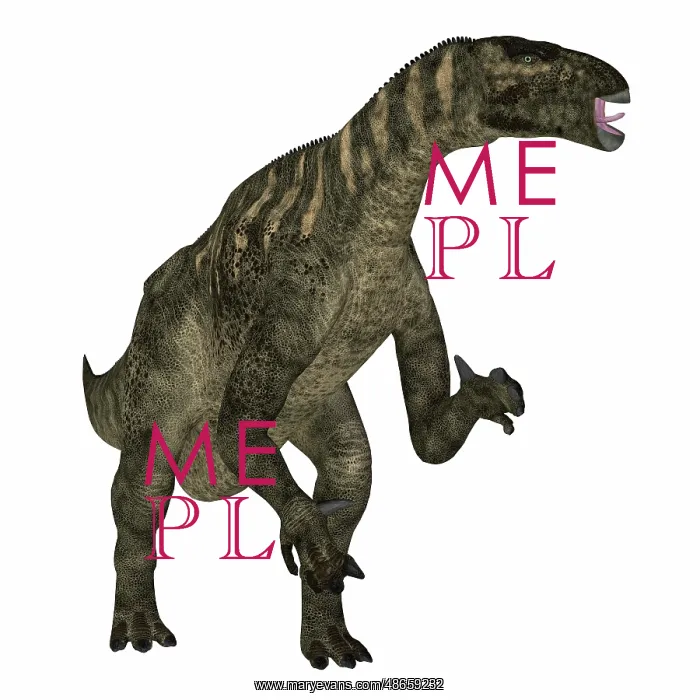 : Iguanodon dinosaur rearing up : Iguanodon dinosaur rearing up