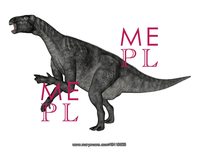 : Iguanodon dinosaur rearing up, white background : Iguanodon dinosaur rearing up, white background