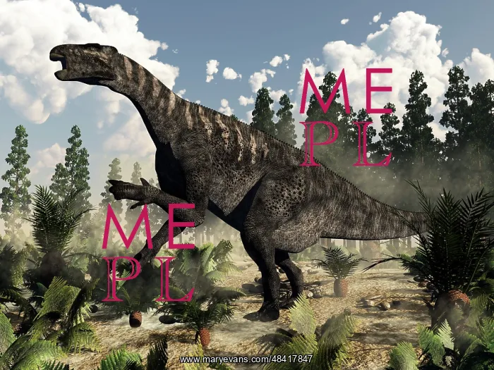 : Iguanodon dinosaur roaring : Iguanodon dinosaur roaring