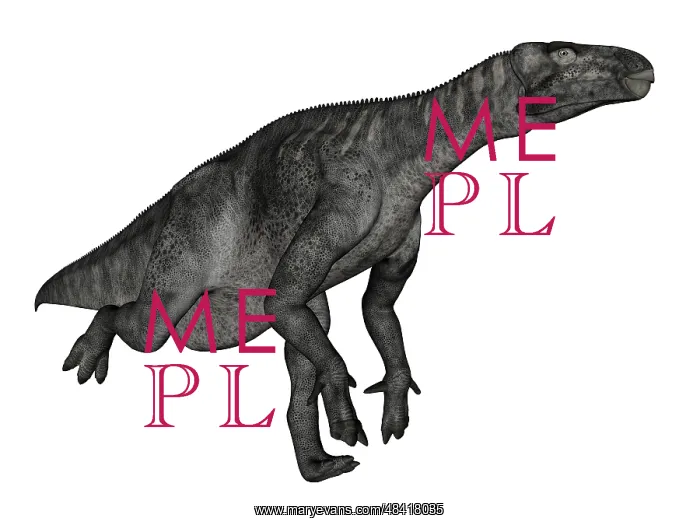 : Iguanodon dinosaur running, white background : Iguanodon dinosaur running, white background