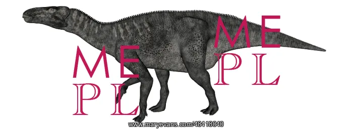  : Iguanodon dinosaur on white background