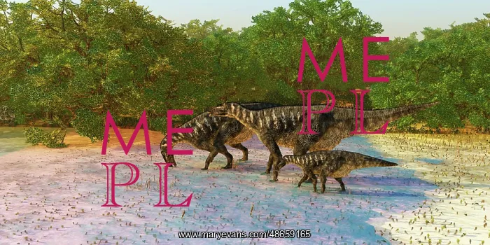 : Iguanodon dinosaurs in a banyan swamp : Iguanodon dinosaurs in a banyan swamp