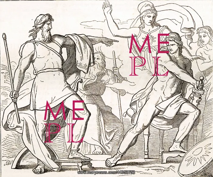  : The Iliad - Pallas Athene Restrains Achilles When He Is About To Strike Agamenon