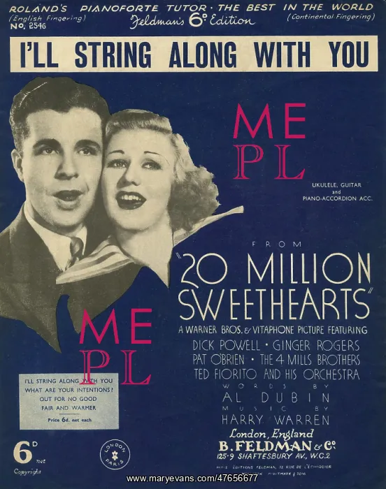 : I'll string along with you - Music Sheet Cover : I'll string along with you - Music Sheet Cover