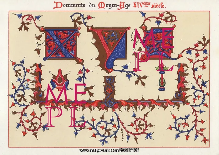 : Illuminated alphabet, decorative borders from : Illuminated alphabet, decorative borders from