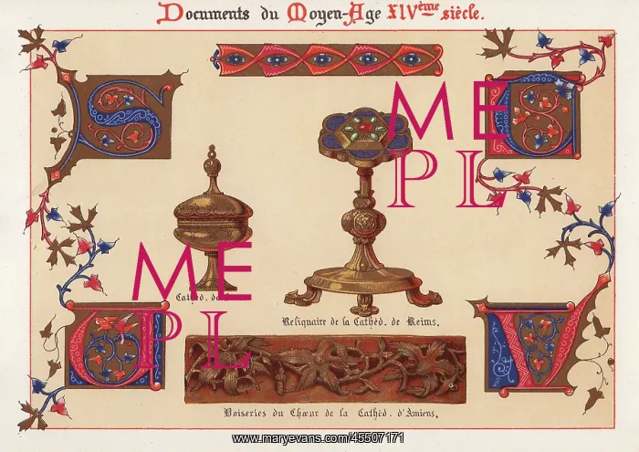  : Illuminated alphabet, gold chalice, golden