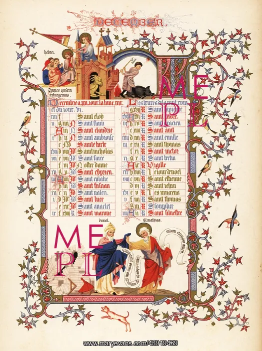 : Illuminated calendar for December 1846 : Illuminated calendar for December 1846