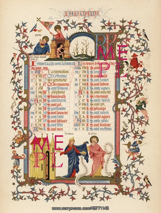  : Illuminated calendar for January 1846
