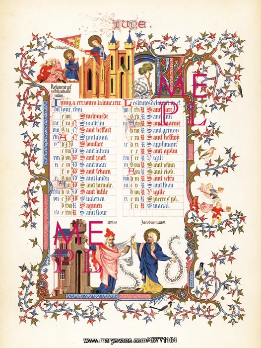 : Illuminated calendar for June 1846 : Illuminated calendar for June 1846
