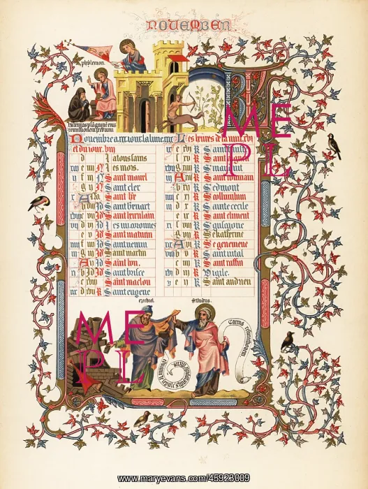 : Illuminated calendar for November 1846 : Illuminated calendar for November 1846