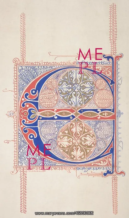 : Illuminated Initial C, 1830?62, Watercolor : Illuminated Initial C, 1830?62, Watercolor