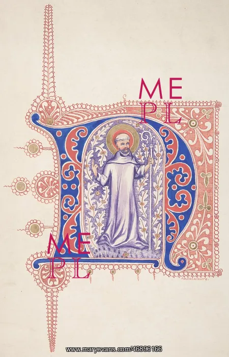 : Illuminated Initial N, 1830?62, Watercolor : Illuminated Initial N, 1830?62, Watercolor