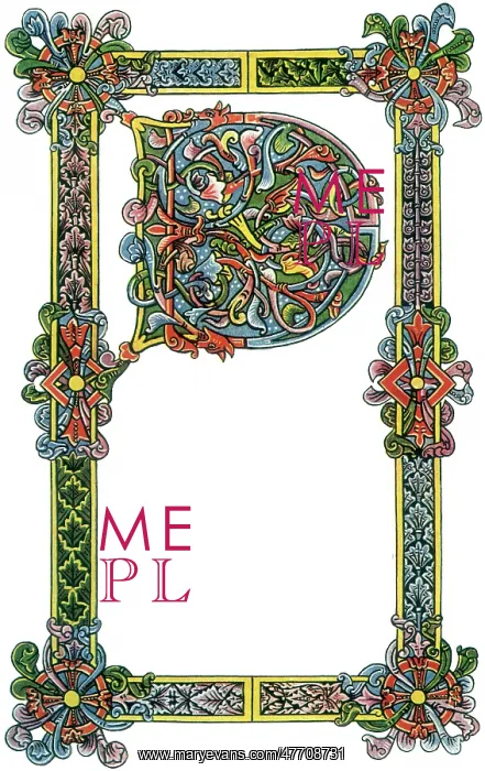 : Illuminated Letter D : Illuminated Letter D