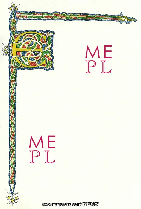 : Illuminated letter E : Illuminated letter E