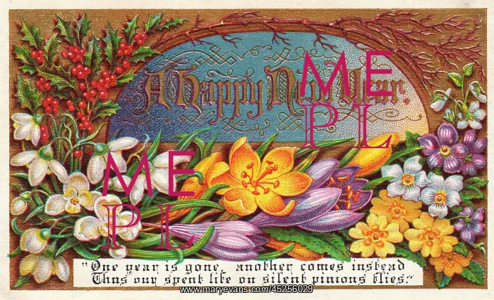 : Illuminated manuscript style New Year card : Illuminated manuscript style New Year card