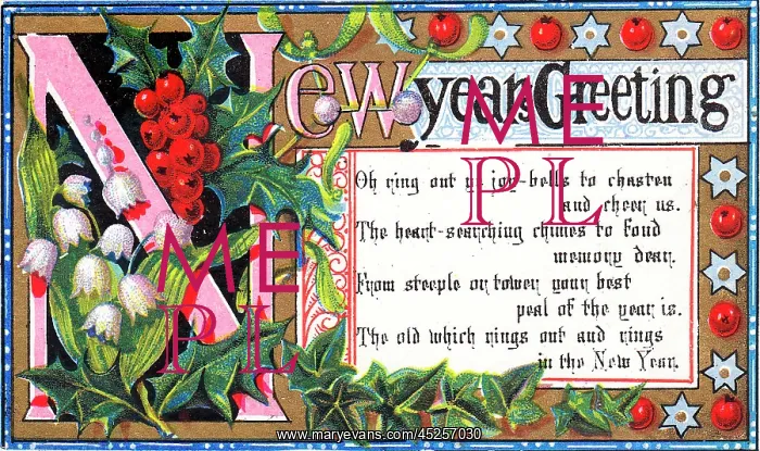 : Illuminated manuscript style New Year card : Illuminated manuscript style New Year card