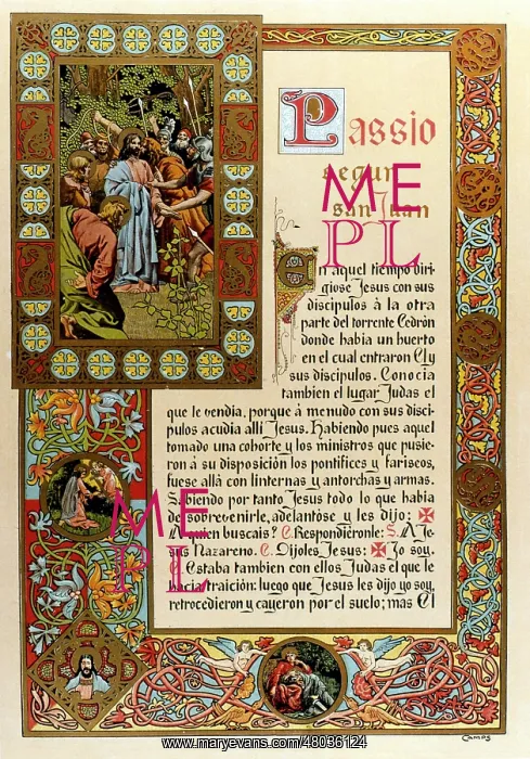 : Illuminated page from a Spanish gospel : Illuminated page from a Spanish gospel
