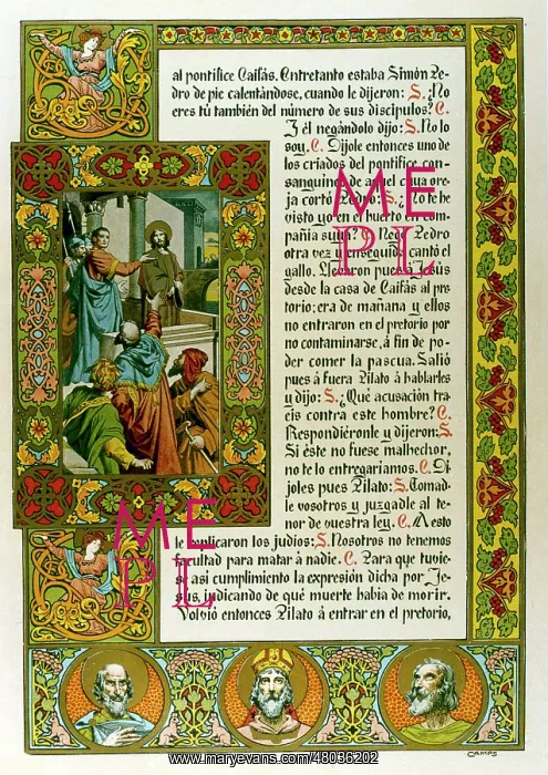 : Illuminated page from a Spanish gospel : Illuminated page from a Spanish gospel