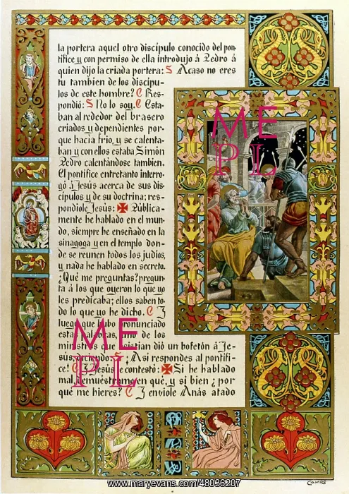 : Illuminated page from a Spanish gospel : Illuminated page from a Spanish gospel