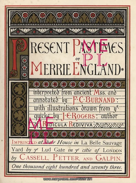 : Illuminated title page to Present Pastimes of Merrie England : Illuminated title page to Present Pastimes of Merrie England