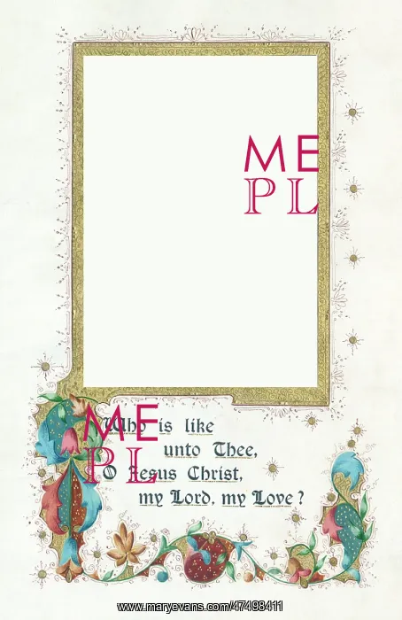 : Illumination with words and gold frame : Illumination with words and gold frame