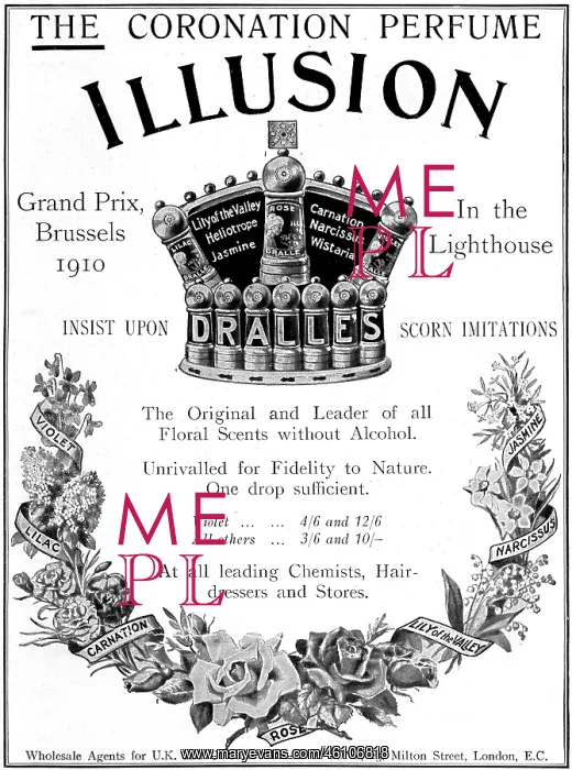 : Illusion Coronation Perfume advertisement, 1911 : Illusion Coronation Perfume advertisement, 1911