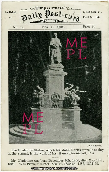 : The Illustrated Daily Postcard - Gladstone Statue : The Illustrated Daily Postcard - Gladstone Statue
