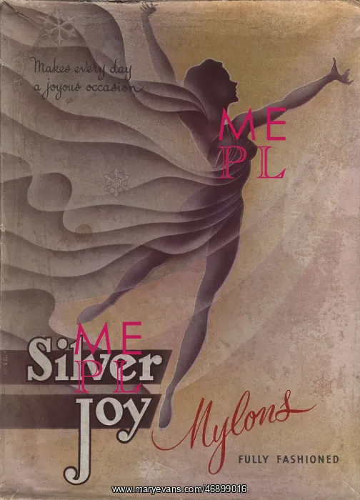 : Illustrated packaging for Silver Joy nylons : Illustrated packaging for Silver Joy nylons