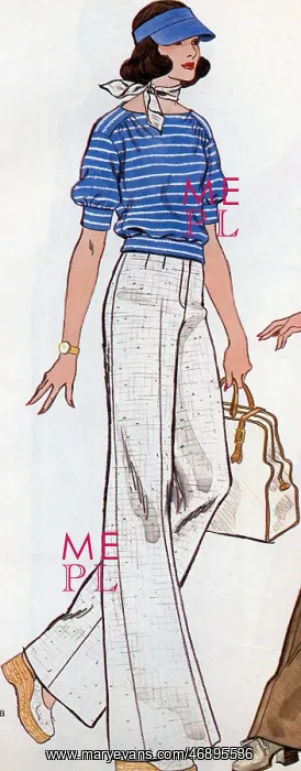 : Illustrated pattern for ladies separates, 1970s : Illustrated pattern for ladies separates, 1970s
