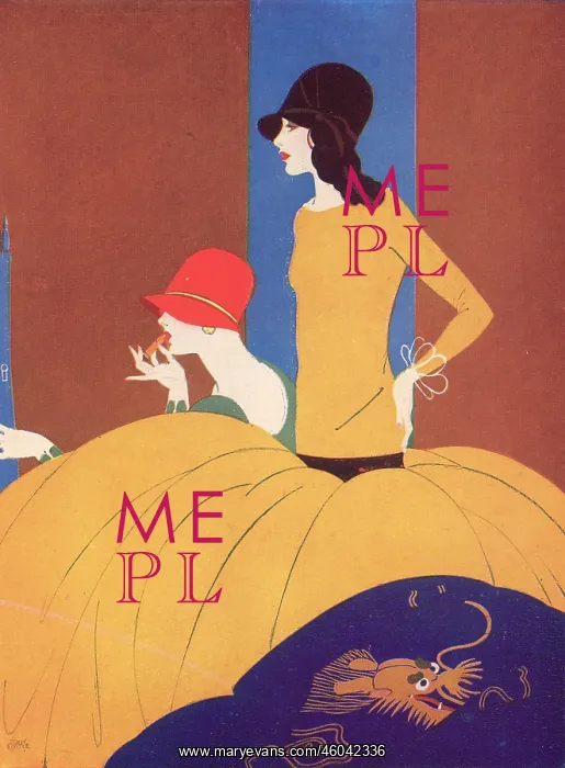 : Illustration from an advert for Celanese fabrics : Illustration from an advert for Celanese fabrics