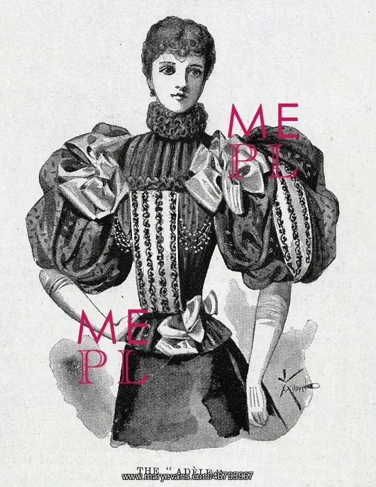 : Illustration of the Adele blouse, with high collar : Illustration of the Adele blouse, with high collar