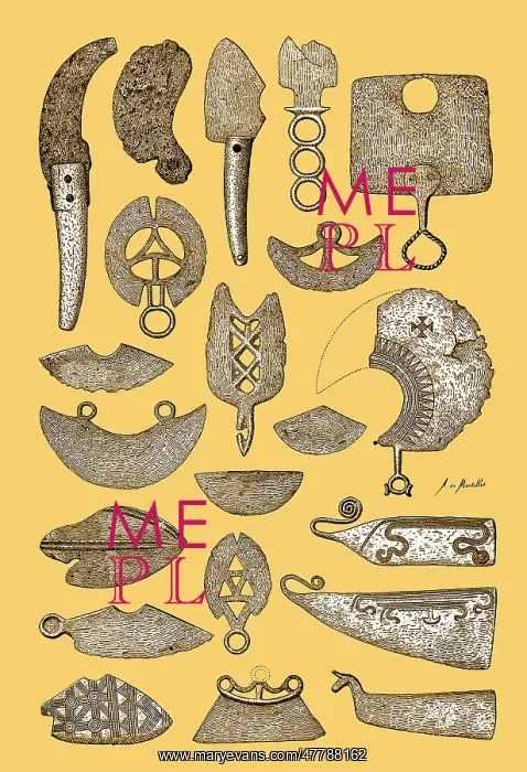 : Illustration of Bronze Age Razors : Illustration of Bronze Age Razors
