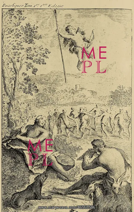 : Illustration of The Bucolics by Virgil. Eclogue : Illustration of The Bucolics by Virgil. Eclogue