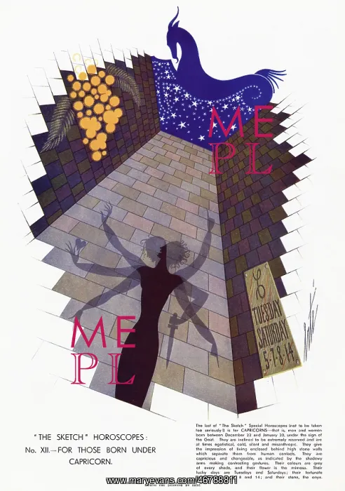 : Illustration for Capricorn, Erte : Illustration for Capricorn, Erte