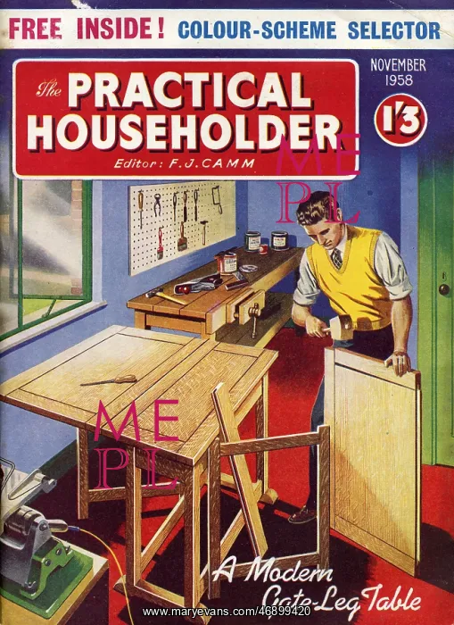 : Illustration for front cover of The Practical Householder ma : Illustration for front cover of The Practical Householder ma