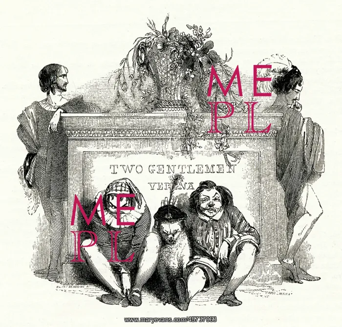 : Illustration, Two Gentlemen of Verona, William Shakespeare : Illustration, Two Gentlemen of Verona, William Shakespeare