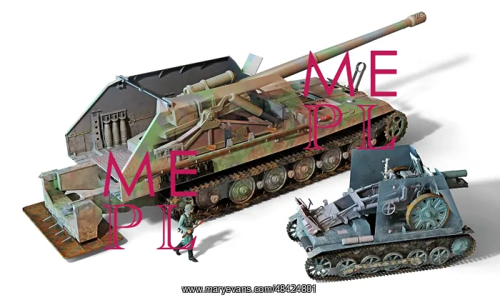 : Illustration of two German self-propelled guns; : Illustration of two German self-propelled guns;