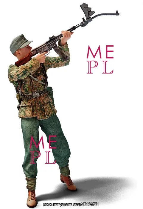 : Illustration of a German soldier with the StG44 : Illustration of a German soldier with the StG44
