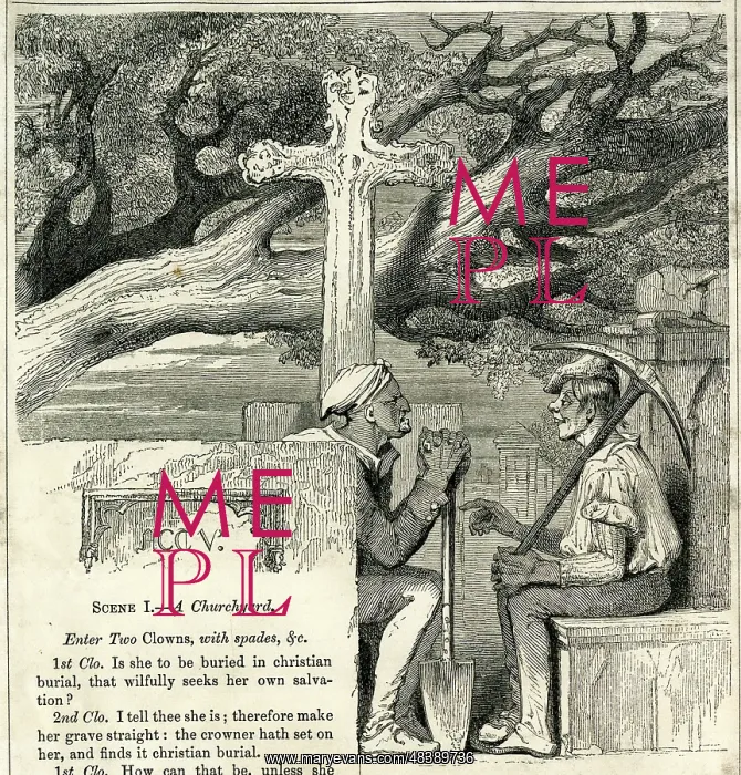: Illustration, Gravediggers scene, Hamlet : Illustration, Gravediggers scene, Hamlet