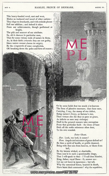 : Illustration, Hamlet, by William Shakespeare : Illustration, Hamlet, by William Shakespeare