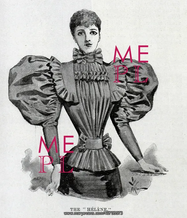 : Illustration of the Helene blouse, with frilled collar : Illustration of the Helene blouse, with frilled collar
