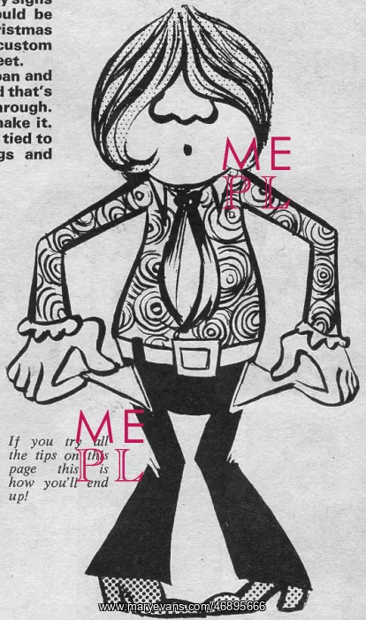 : Illustration of a hippy with empty pockets in Disc & Music E : Illustration of a hippy with empty pockets in Disc & Music E