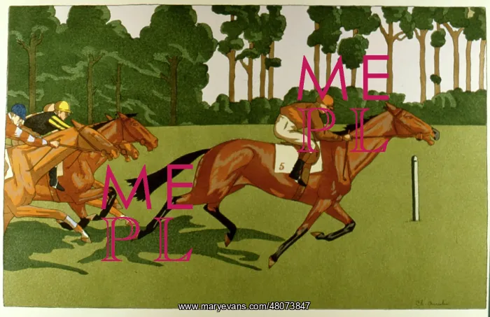 : Illustration, horseracing : Illustration, horseracing